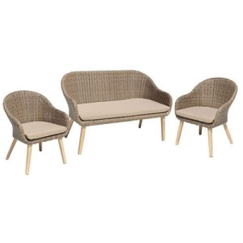 Garden Pleasure Loungegruppe Pueblo beige, braun Kunststoff, Metall, 6-teilig