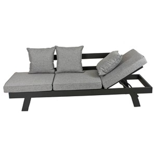 Garden Pleasure Loungesofa Donna hellgrau, anthrazit Metall, 7-teilig