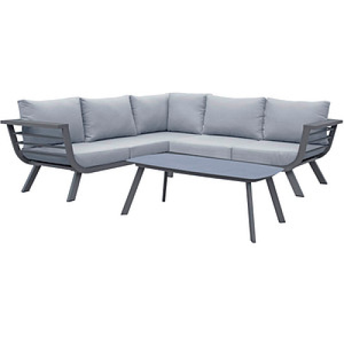 Garden Pleasure Loungegruppe Aurelia hellgrau, dunkelgrau Metall, 13-teilig