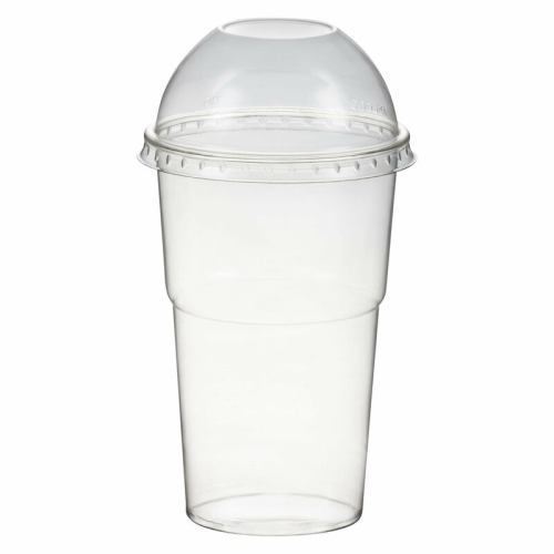 Smoothiebecher Dessertbecher + Domdeckel 300 ml O78mm, PET, glasklar, 50 Stk.