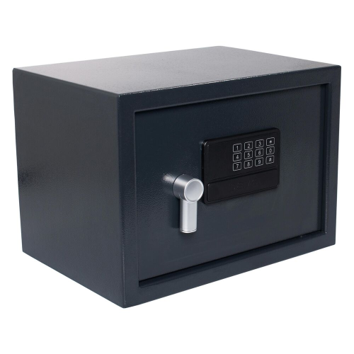 Tresor Safe 35x25x25cm mit elektronischem Zahlenschloss für Tisch/Wandmontage anthrazit