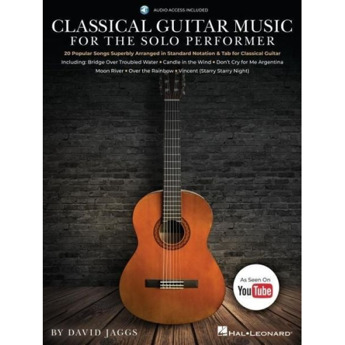 David (CRT) Jaggs - Classical Guitar Music for the Solo Performer: 20 Popular Songs Superbly Arranged in Standard Notation and Tab Book/Online Audio