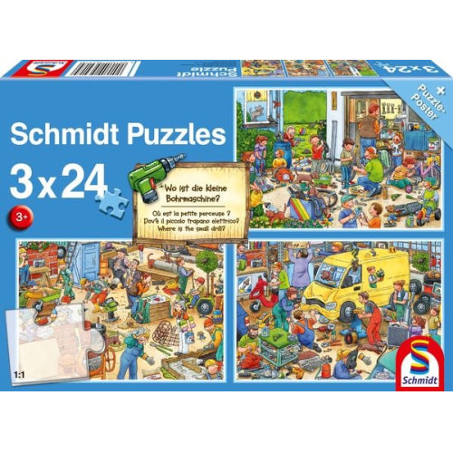 Schmidt Spiele - Wo ist die kleine Bohrmaschine?, 24 Teile