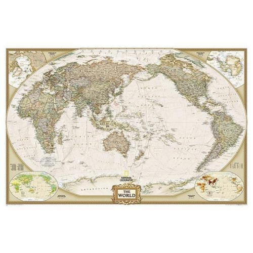 National Geographic Maps - National Geographic World, Pacific Centered Wall Map - Executive (46 X 30.5 In)