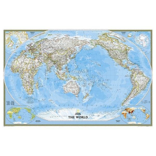 National Geographic Maps - National Geographic World, Pacific Centered Wall Map - Classic (46 X 30.5 In)