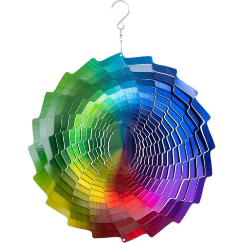 Kinetic Art 110260 - Kinetic Art: Metal Hanging Wind Spinner, 3D Rainbow Fountain