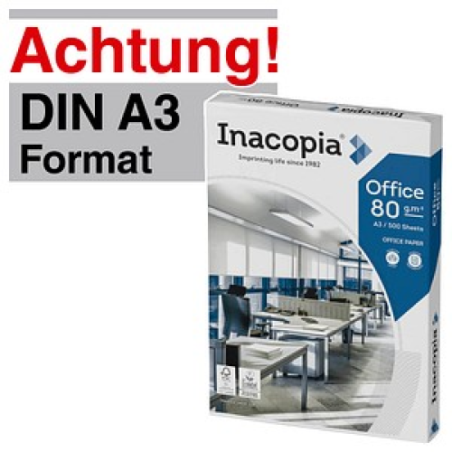 Inacopia Kopierpapier office DIN A3 80 g/qm 500 Blatt