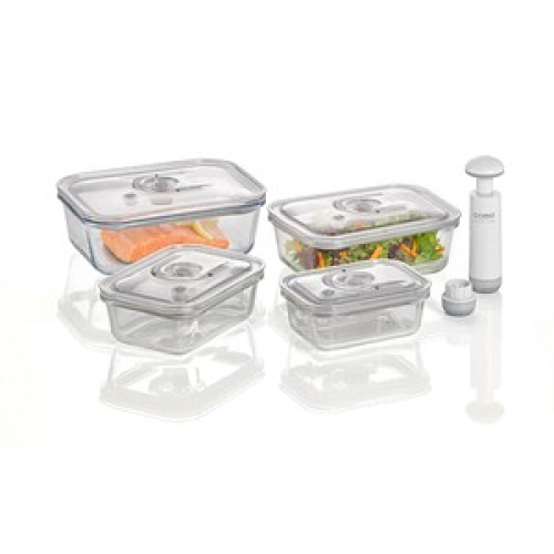 caso® Vakuumbehälter-Set VacuBoxx E-Set transparent 0,37/0,6/1,0/1,5 l, 1 Set