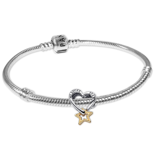 Pandora 68598 Damenarmband Geschenkset Glücksstern und Herz