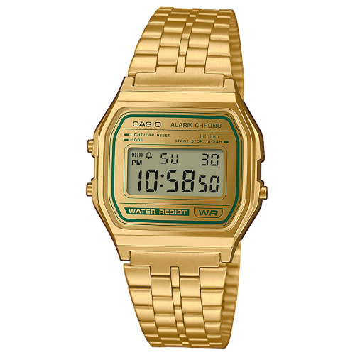 Casio A158WEGV-9AEF Digitaluhr Vintage Iconic Goldfarben/Grün