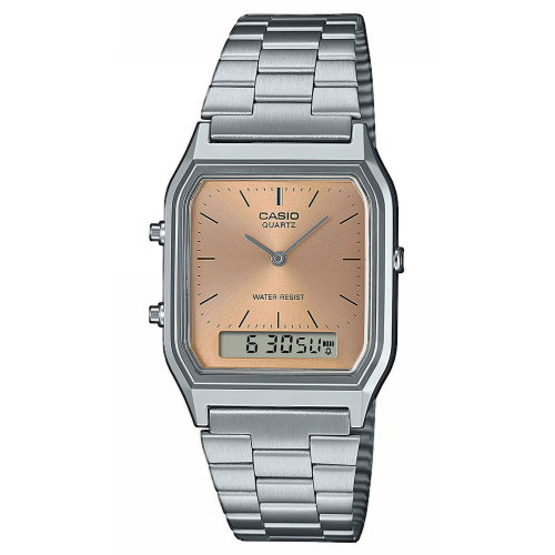 Casio AQ-230A-4AMQYES Armbanduhr Collection Edgy Silber/Kupferfarben