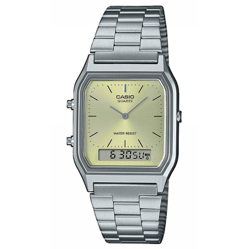 Casio AQ-230A-9AMQYES Armbanduhr Collection Edgy Silber/Hellgrün