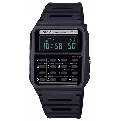 Casio CA-53WB-1BEF Digitaluhr mit Taschenrechner Vintage Edgy Schwarz