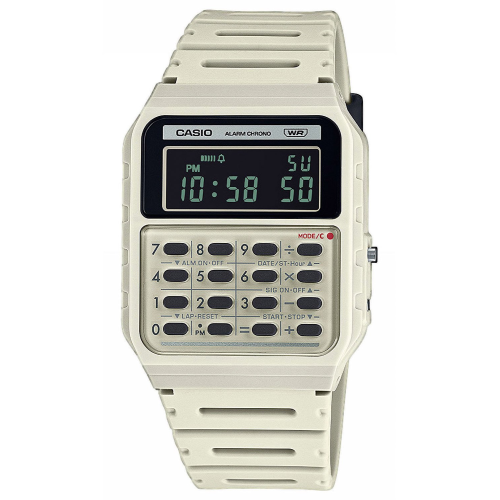 Casio CA-53WB-8BEF Digitaluhr mit Taschenrechner Vintage Edgy Beige