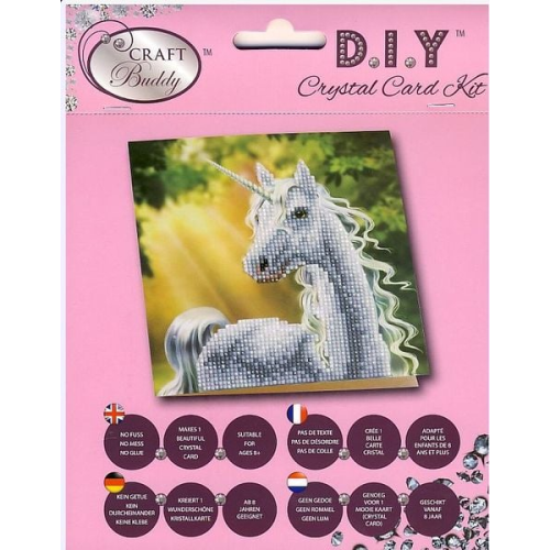 Craft Buddy CCK-A2 - Sunshine Unicorn, 18x18cm Crystal Art Card, Diamond Painting