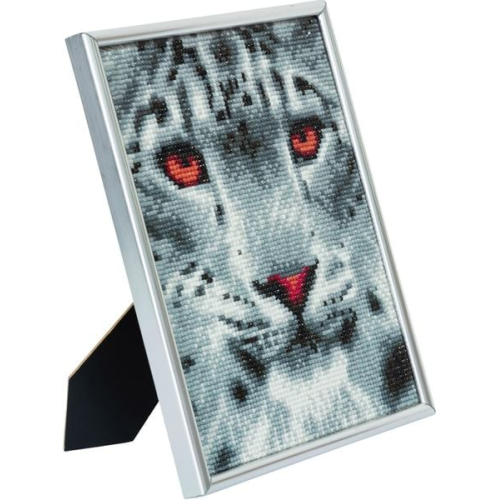 Craft Buddy CAM-15 - Snow Leopard, 21x25cm Picture Frame Crystal Art, Diamond Painting