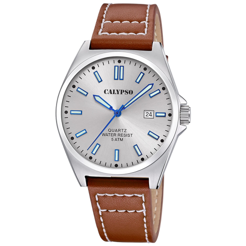 Calypso K5868/2 Herrenuhr Quarz mit Lederband Braun