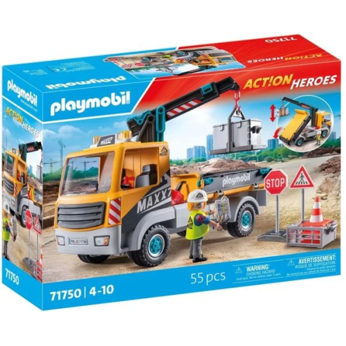 Playmobil® ACT!ON HEROES Baustellen-LKW mit Kran 71750