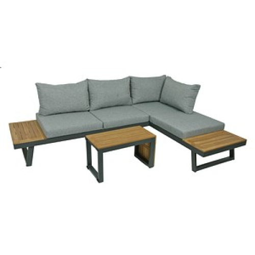 Garden Pleasure Loungegruppe Felice grau, anthrazit Holz, Metall, 11-teilig