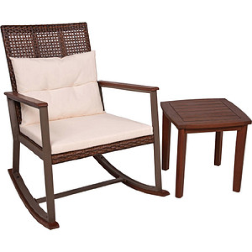 Garden Pleasure Sitzgruppe Sinaloa creme, mocca Holz, 4-teilig