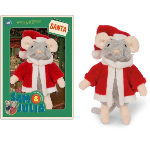 Sam und Julia 300912 - Plüsch-Maus Santa, 12 cm