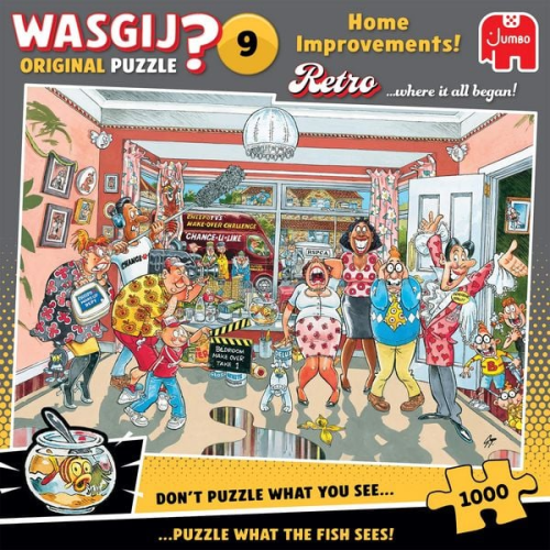 Jumbo 1110100502 - Wasgij Retro Original 9, Home Improvements!, Kleinere Umbauten!, Comic-Puzzle, 1000 Teile