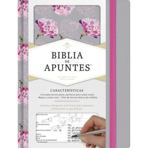 Rvr 1960 Biblia de Apuntes, Gris Y Floreado Tela Impresa