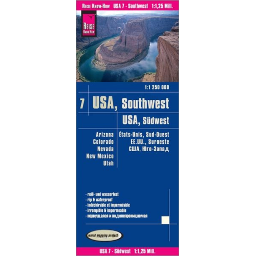 Reise Know-How Verlag Peter Rump - Reise Know-How Landkarte USA 07, Südwest (1:1.250.000) : Arizona, Colorado, Nevada, Utah, New Mexico