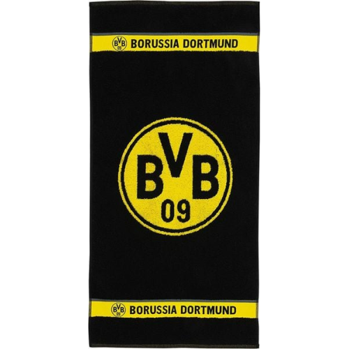 BVB 19801300 - BVB Duschtuch Emblem, Baumwolle, 140x70 cm, Borussia Dortmund 09