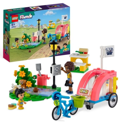 LEGO Friends 41738 Hunde-Rettungsfahrrad, Tier-Spielzeug mit Welpe