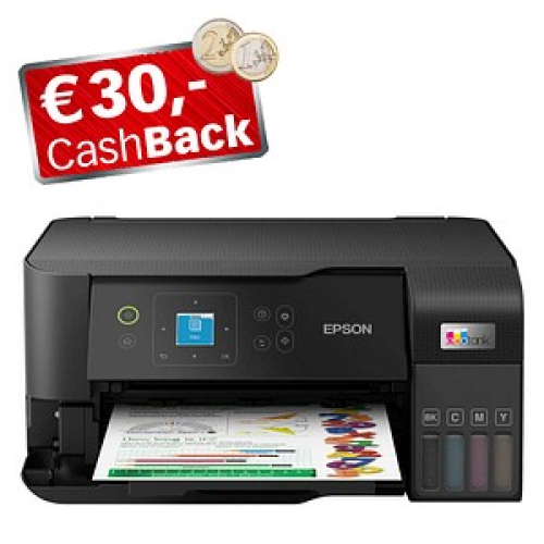 AKTION: EPSON EcoTank ET-2840 3 in 1 Tintenstrahl-Multifunktionsdrucker schwarz mit CashBack