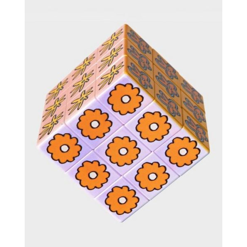 Art Cube - Flower Pop Puzzle Game Cube with Artistic Patterns