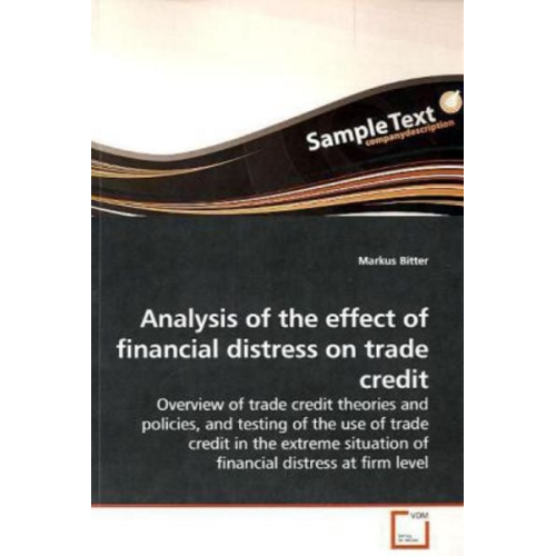 Markus Bitter - Bitter, M: Analysis of the effect of financial distress on t
