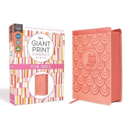 Zondervan - Nirv, Giant Print Compact Bible for Girls, Leathersoft, Peach, Comfort Print