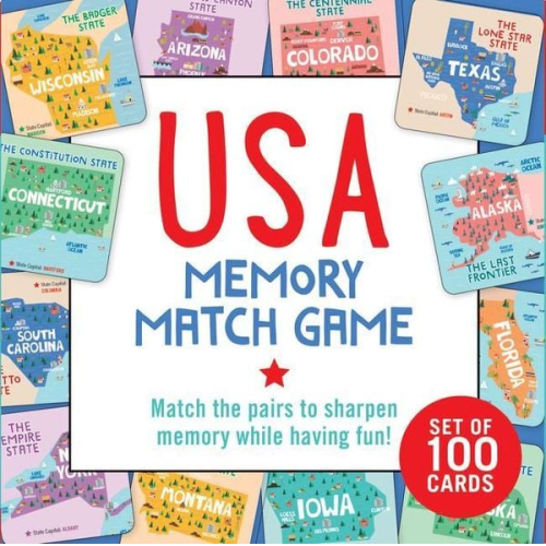 USA Memory Match Game (Set of 100 Cards)