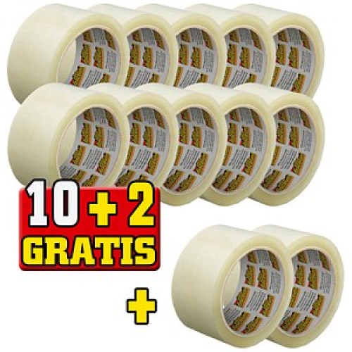 10 + 2 GRATIS: office discount Packband transparent 50,0 mm x 66,0 m 10 Rollen + GRATIS 2 Rollen