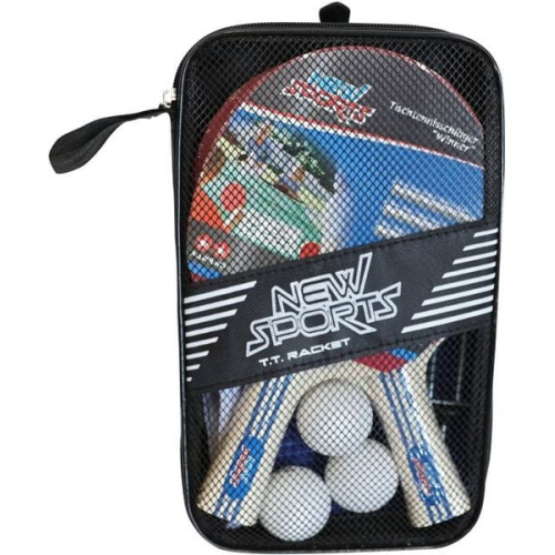 New Sports Tisch Tennis-Set, 2 Schläger, 3 Bälle, mit Netz