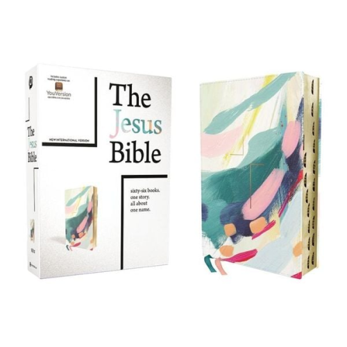 Zondervan - The Jesus Bible Artist Edition, Niv, Leathersoft, Multi-Color/Teal, Thumb Indexed, Comfort Print