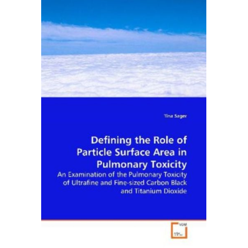 Tina Sager - Sager, T: Defining the Role of Particle Surface Area inPulmo