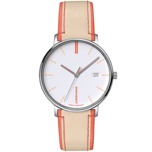 Junghans 47/4458.00 Damenuhr Form Quarz Beige/Pfirsichfarben