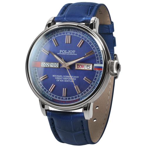 Poljot International 36NH.4200114 Herrenuhr Automatik Gorbatchov Blau LE