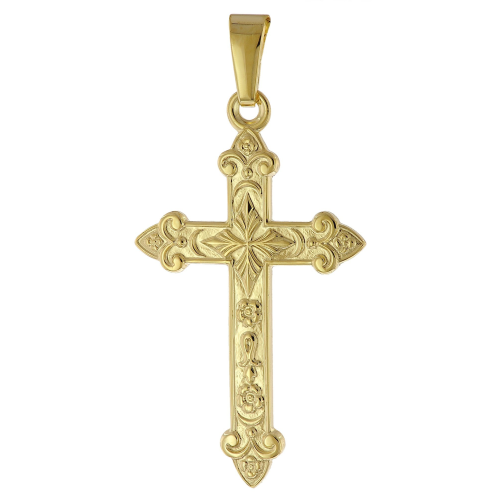 trendor 51916 Kreuz-Anhänger Gold 585 (14 Karat) 32 x 16 mm