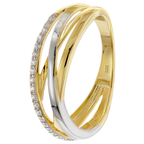 trendor 68448 Damenring Gold 333/8K Bicolor mit Zirkonias