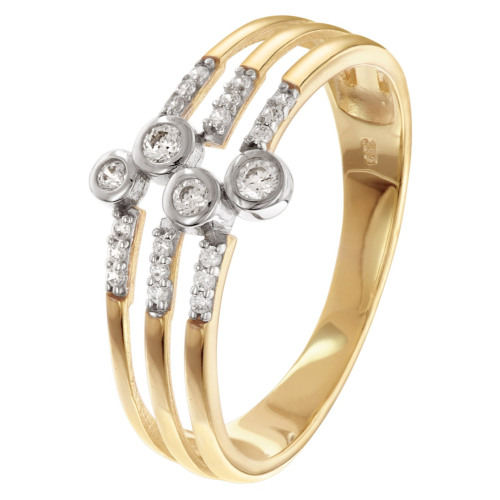 GLIZZ GL8754 Damenring Gold 333/8K Bicolor mit Zirkonia