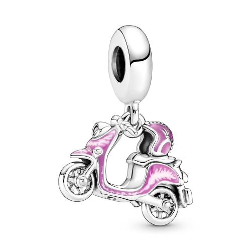 Pandora 791057C01 Charm-Anhänger Rosafarbener Motorroller