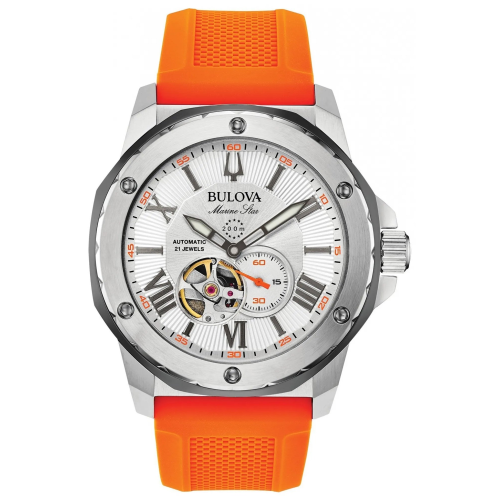 Bulova 98A226 Taucheruhr für Herren A Automatik Orange/Silberfarben