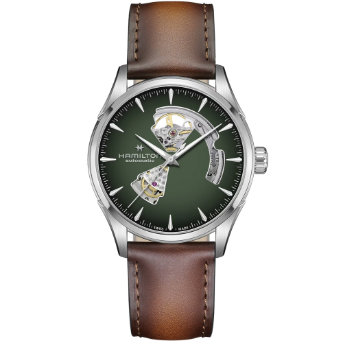 Hamilton H32705560 Herrenuhr Automatik Jazzmaster Open Heart 42 mm Braun/Grün