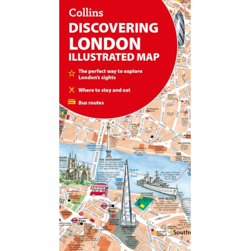 Collins Maps Dominic Beddow - Discovering London Illustrated Map