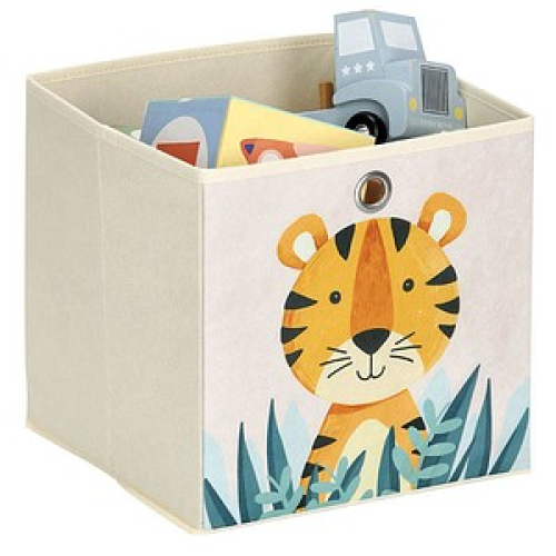 Zeller Tiger Aufbewahrungsbox beige 28,0 x 28,0 x 28,0 cm