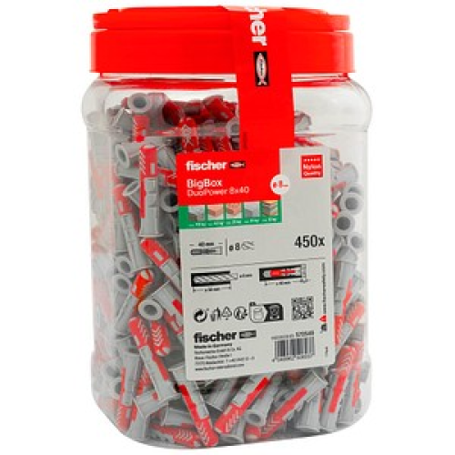 fischer BigBox - DuoPower 8x40 570549 Universaldübel-Sortiment Ø 8 mm x 40 mm, 450 Stück